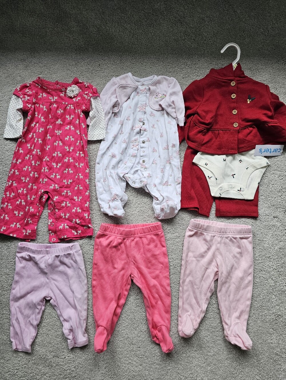 34pc baby girl clothing 0-3 month onesie footie sweater pants vest zara - Picture 7 of 7